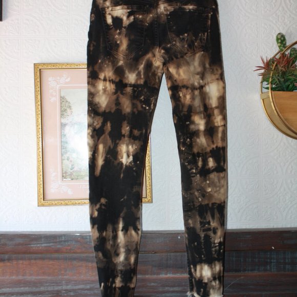 Custom Free People Reverse Tie Dye Button Fly Skinny Jeans 🌵 25 - Picture 2 of 15